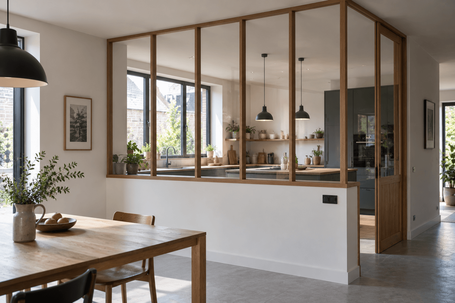 Verrière intérieure sur mesure en bois