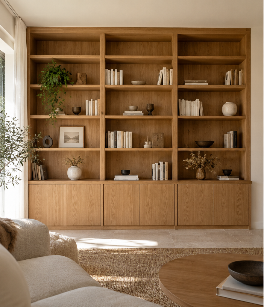 Bibliothèque en bois réalisée sur mesure